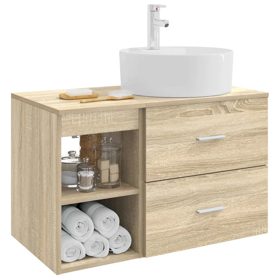 Ensemble de mobilier de salle de bain 2 pcs Chêne Sonoma - 3