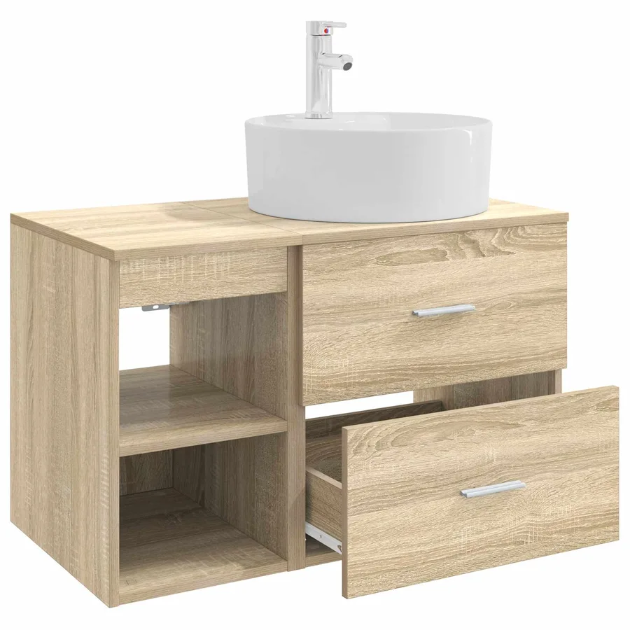 Ensemble de mobilier de salle de bain 2 pcs Chêne Sonoma - 4