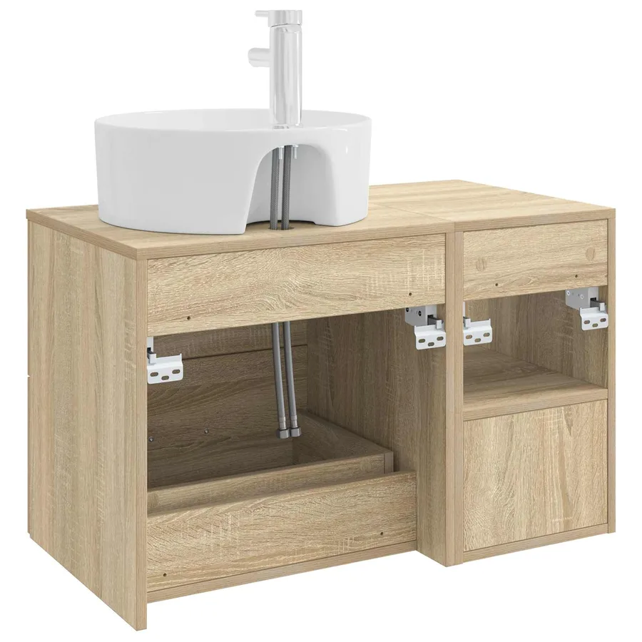 Ensemble de mobilier de salle de bain 2 pcs Chêne Sonoma - 6