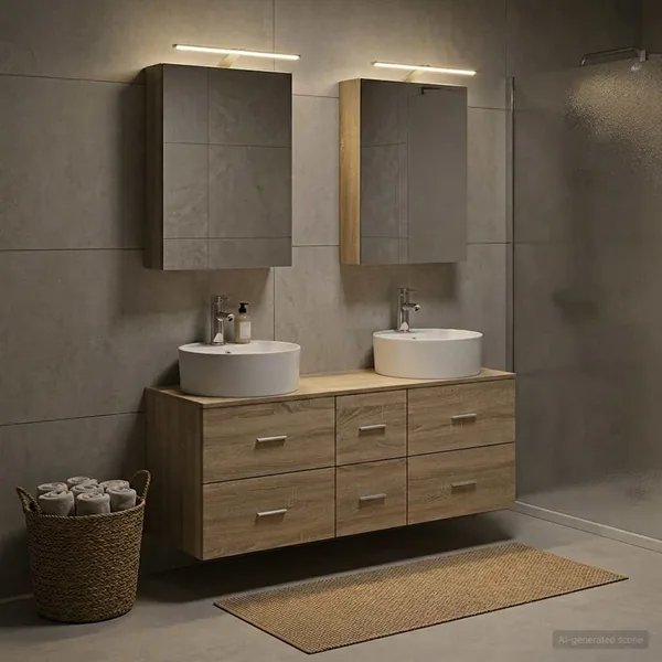Ensemble de mobilier de salle de bain 5 pcs Chêne Sonoma