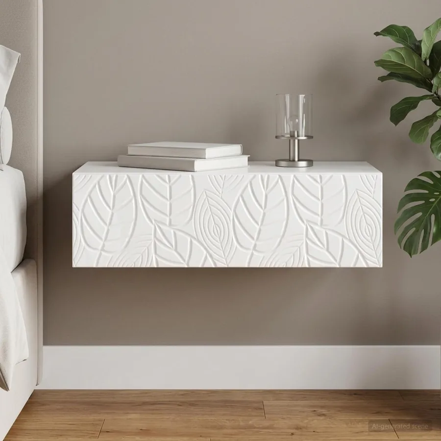 Table d'appoint murale Blanc brillant 87,5 x 34,5 x 17 cm