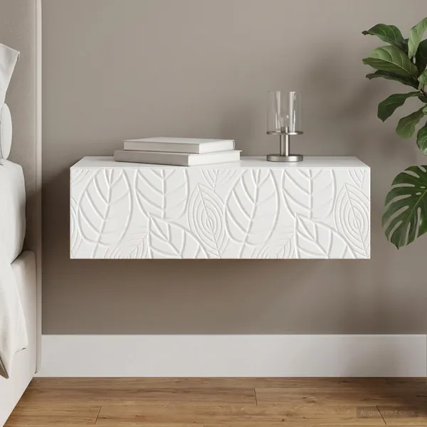 Table d'appoint murale Blanc brillant 87,5 x 34,5 x 17 cm