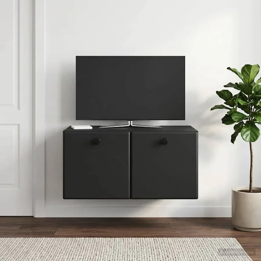 Meuble TV mural 59,5 x 41 x 30 cm Noir Bois d'ingénierie