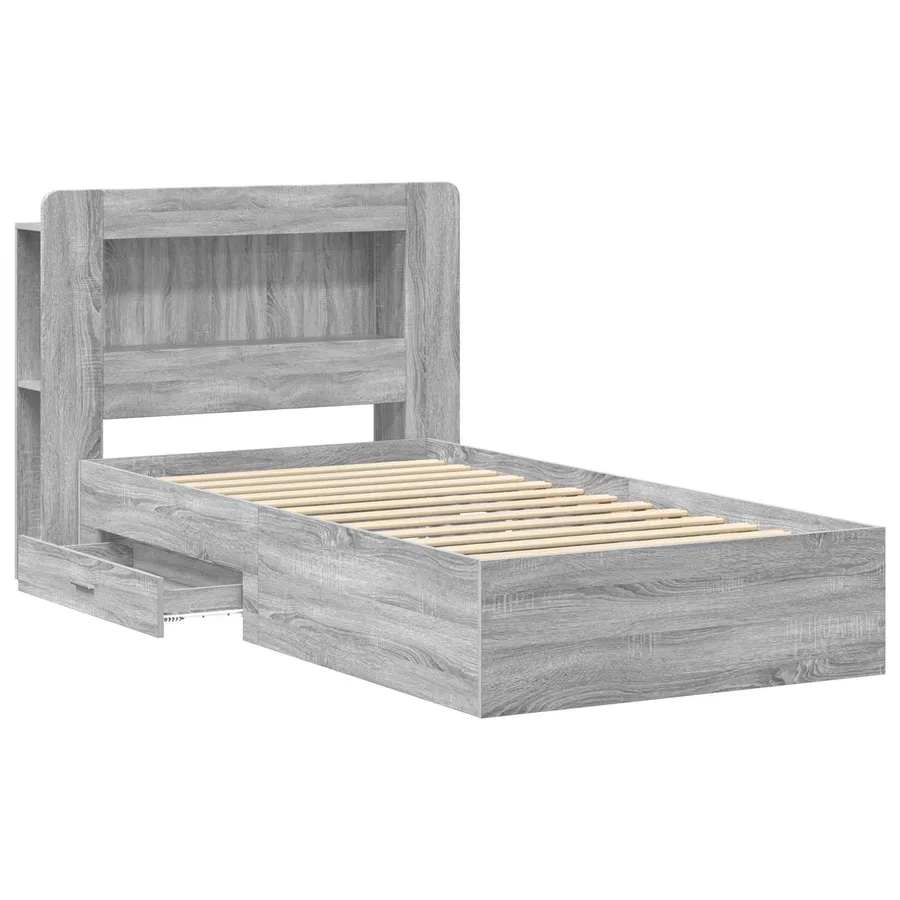 Cadre de lit avec rangement Sonoma gris 75 x 190 cm - 3