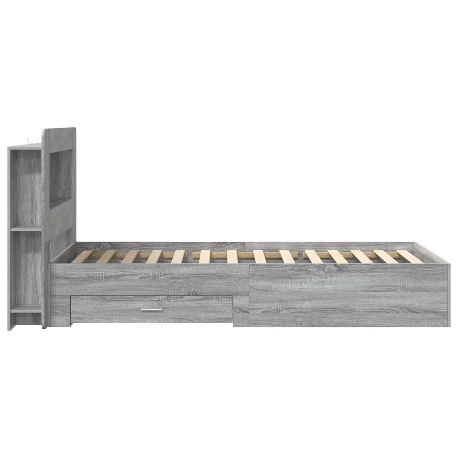 Cadre de lit avec rangement Sonoma gris 75 x 190 cm - 4