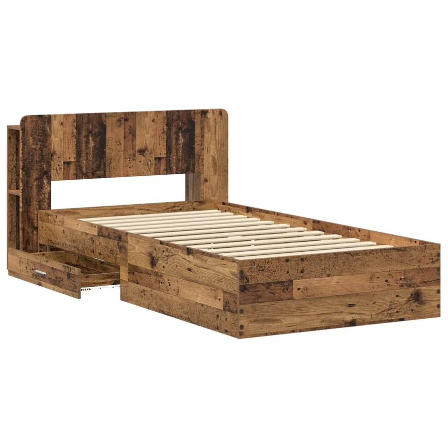 Cadre de lit avec rangement Bois ancien 80 x 200 cm - 4