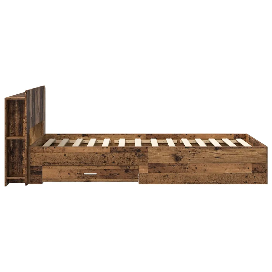 Cadre de lit avec rangement Bois ancien 80 x 200 cm - 5