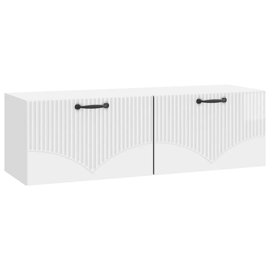 Meuble TV mural Montage mural Blanc brillant 98 x 31 x 30 cm - 2