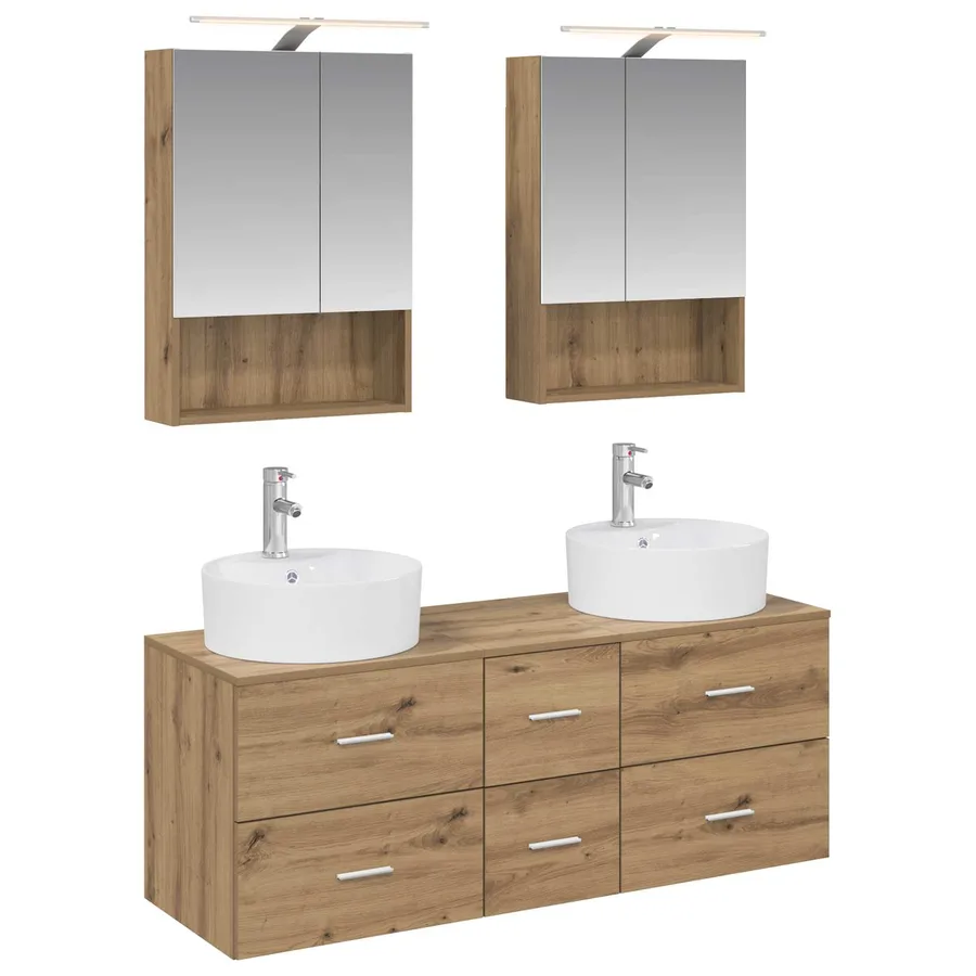 Ensemble de mobilier de salle de bain 5 pc Chêne artisanal - 2