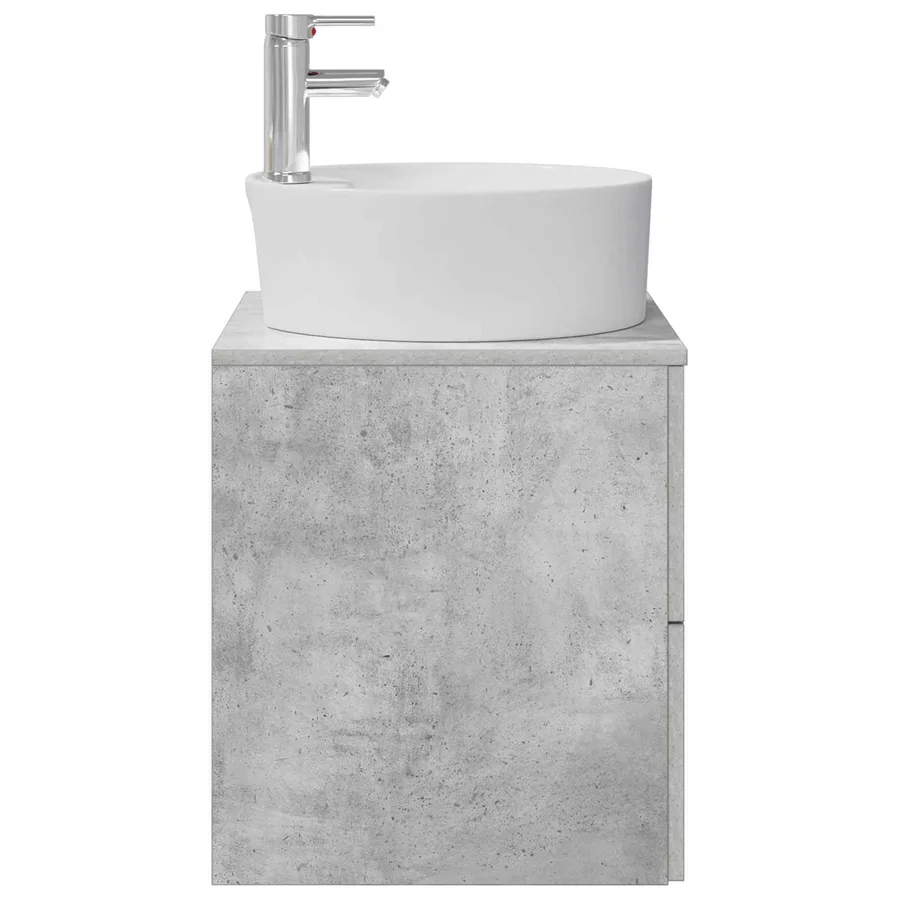 Vanité de lavabo mural Gris béton 49,5 x 44,5 x 65 cm - 4