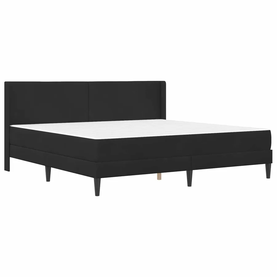 Cadre de lit avec matelas Noir 180 x 200 cm Velours - 3