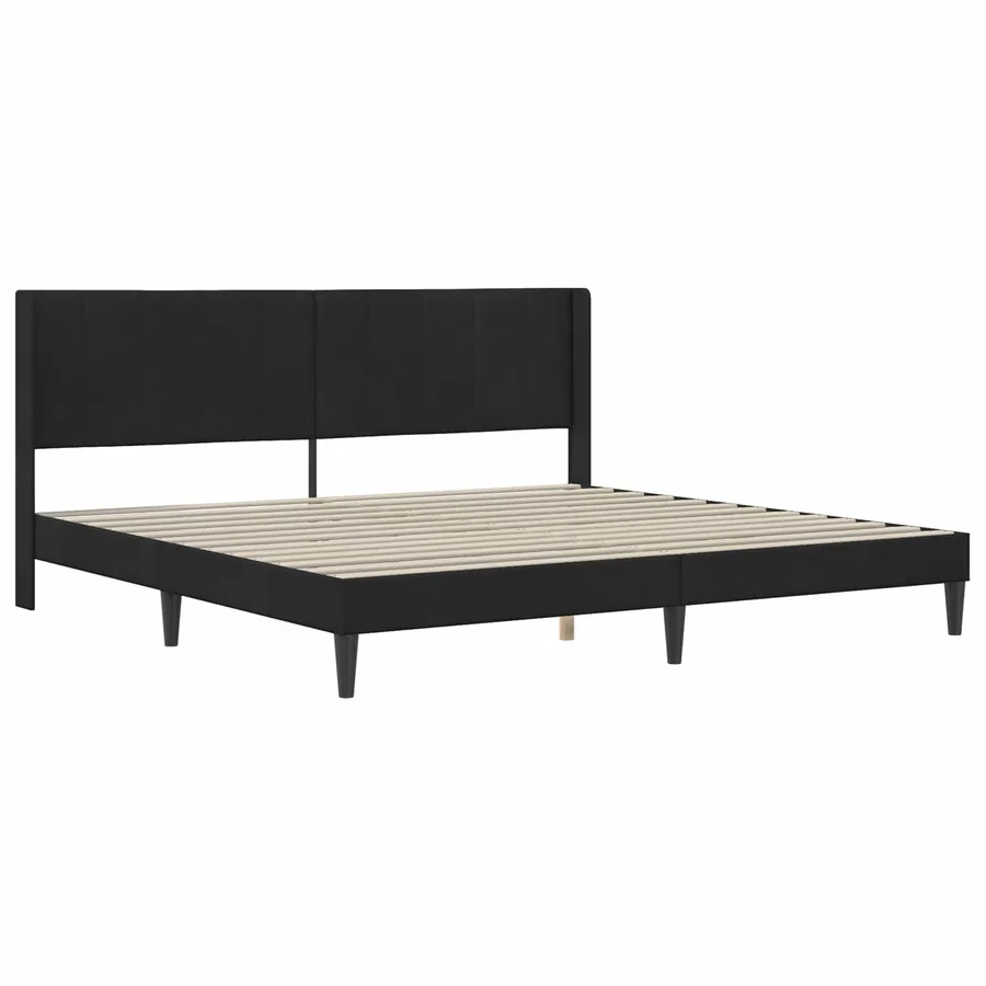 Cadre de lit avec matelas Noir 180 x 200 cm Velours - 4
