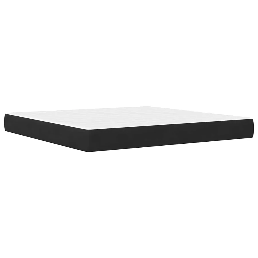 Cadre de lit avec matelas Noir 180 x 200 cm Velours - 5