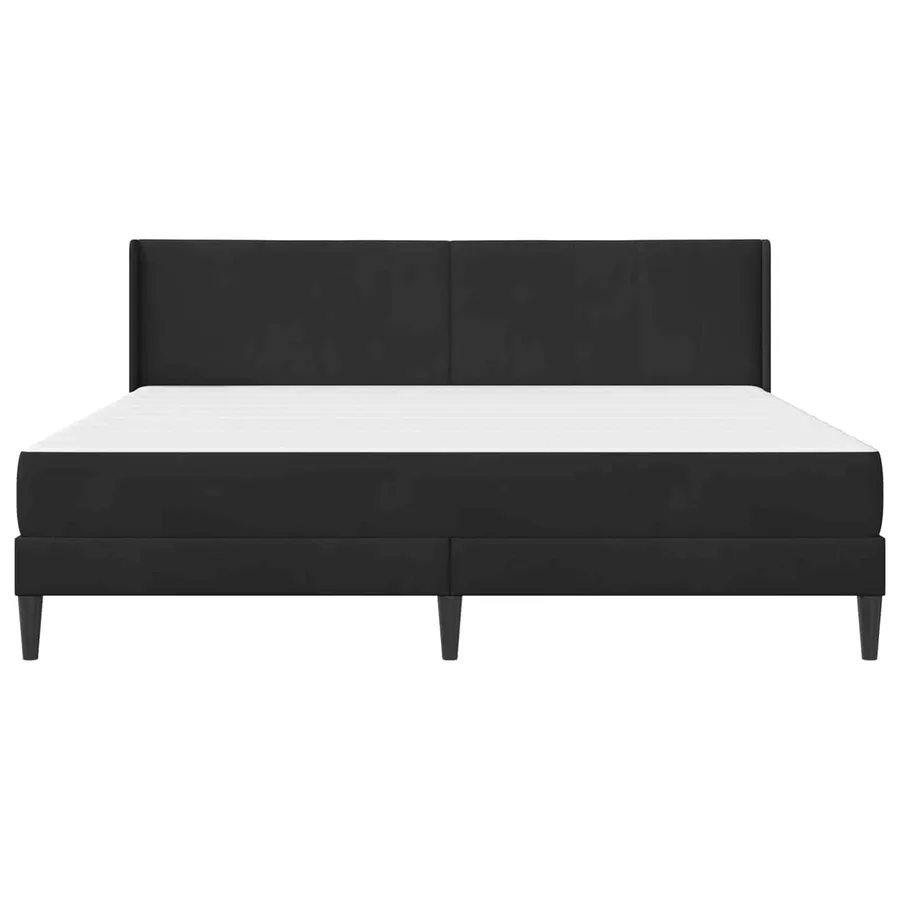 Cadre de lit avec matelas Noir 180 x 200 cm Velours - 6