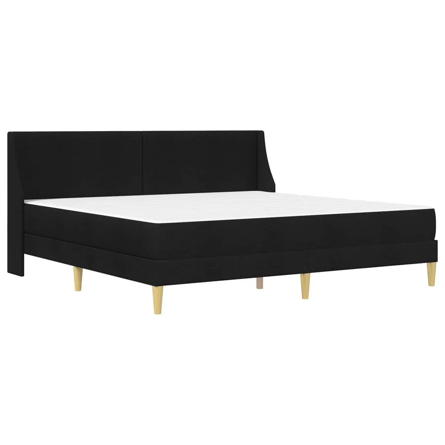 Cadre de lit avec matelas Noir 180 x 200 cm tissu - 3