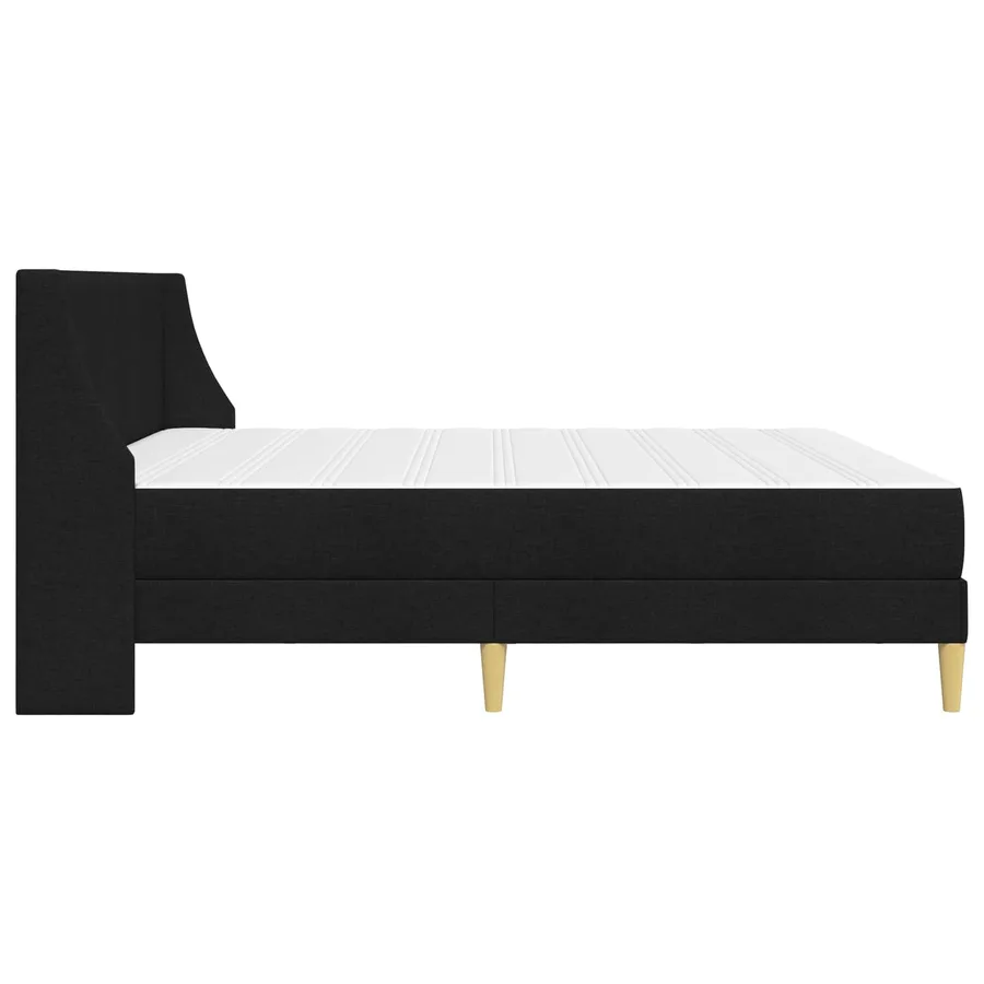 Cadre de lit avec matelas Noir 180 x 200 cm tissu - 7