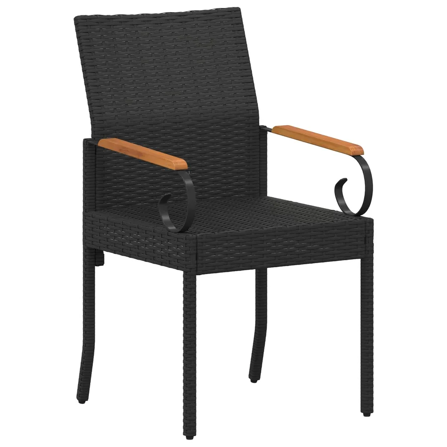Chaises de jardin avec coussin 2 pcs Noir et blanc crème - 5