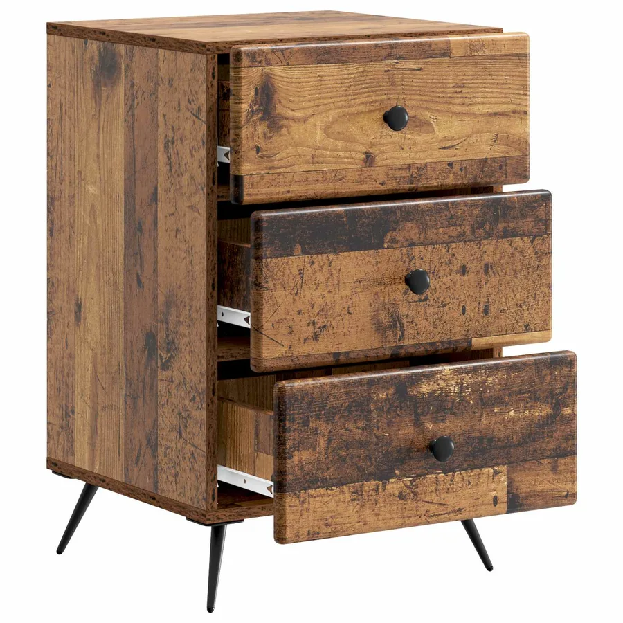 Cabinet de chevet avec tiroir Bois ancien 43 x 41 x 66,5 cm - 4