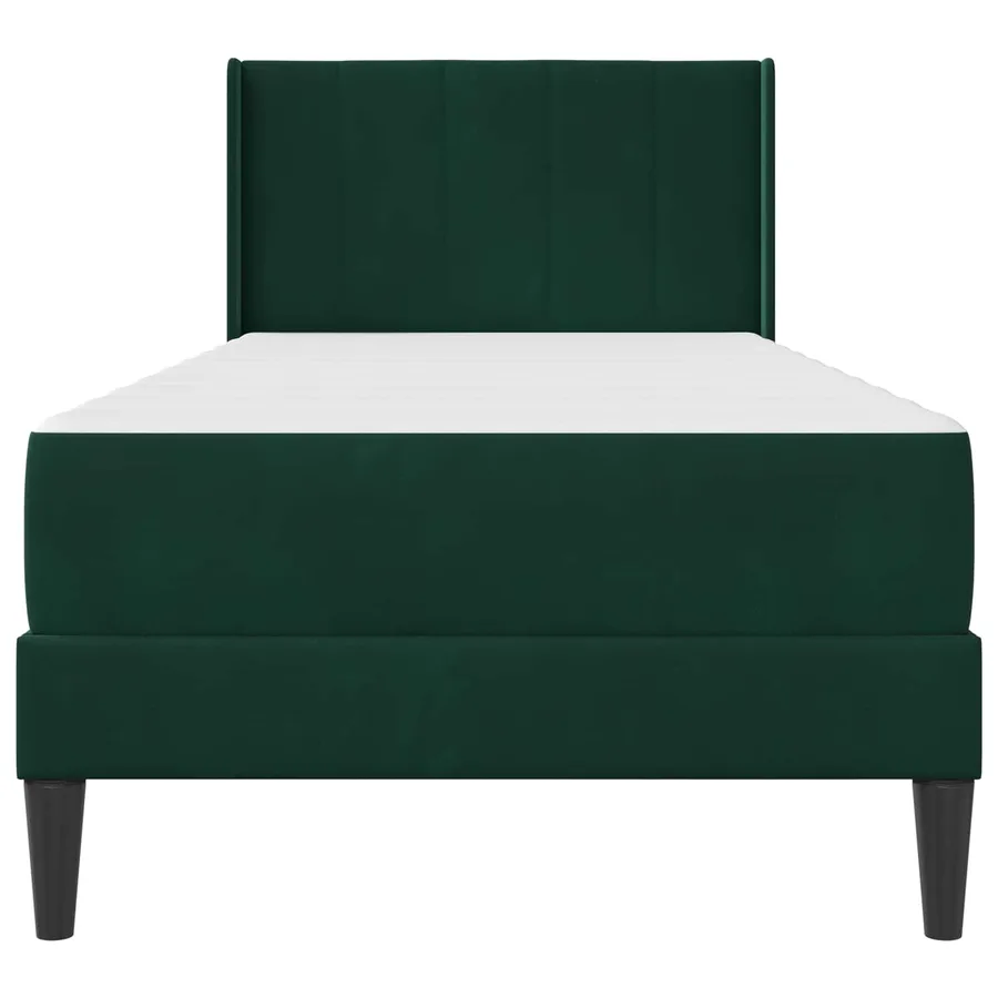 Cadre de lit avec matelas Vert foncé 100 x 200 cm Velours - 6