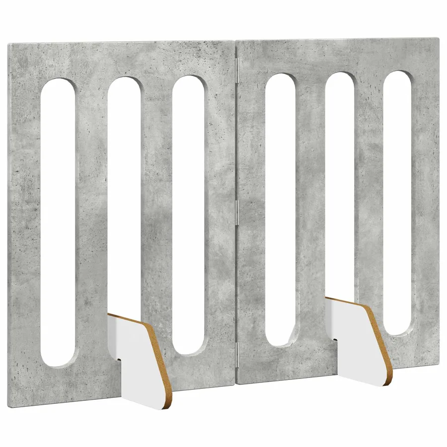 Clôture pliable pour animaux 2 pcs Gris Béton Bois d’ingénierie - 3