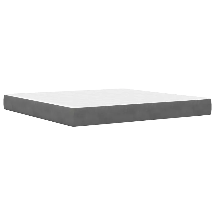 Cadre de lit avec matelas Gris foncé 180 x 200 cm Velours - 5
