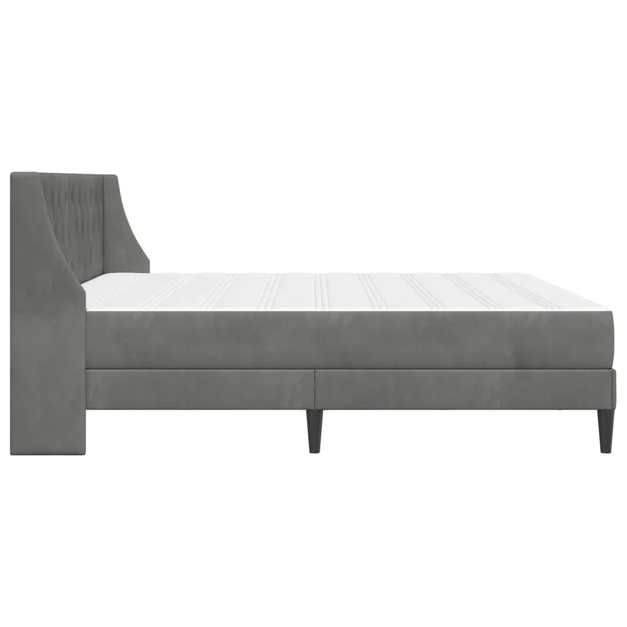 Cadre de lit avec matelas Gris foncé 180 x 200 cm Velours - 7