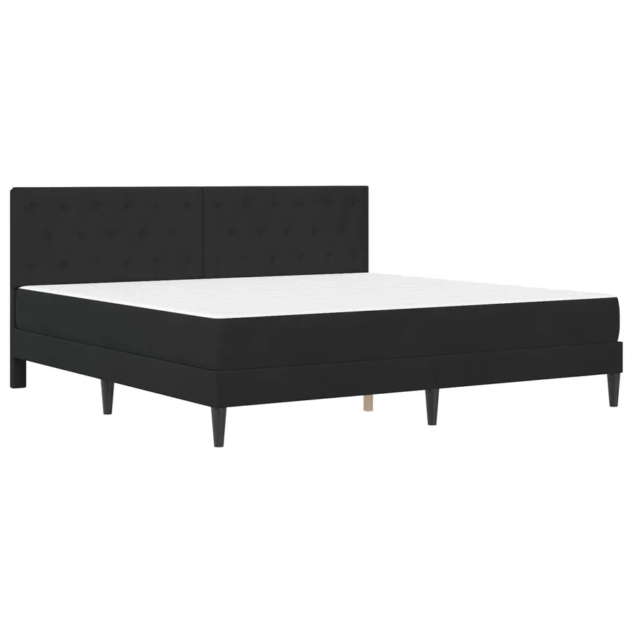 Cadre de lit avec matelas Noir 180 x 200 cm Velours - 3