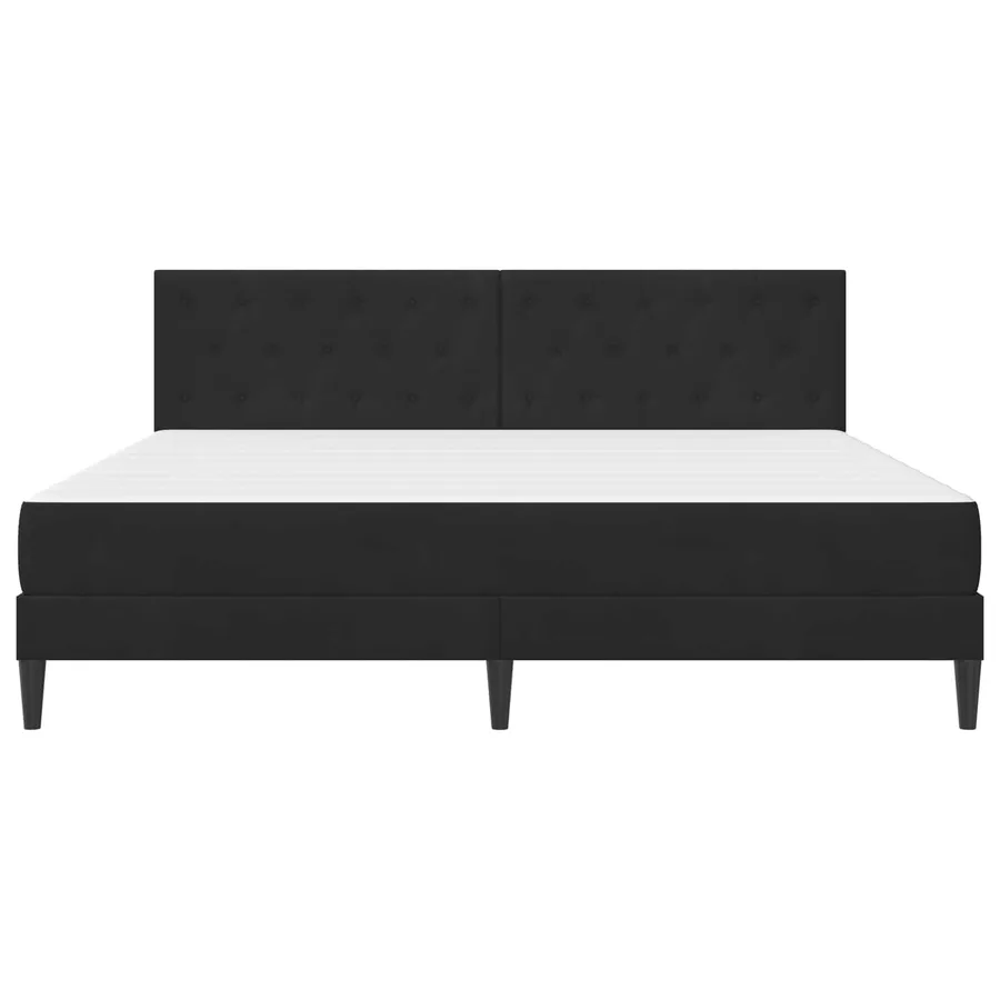 Cadre de lit avec matelas Noir 180 x 200 cm Velours - 6