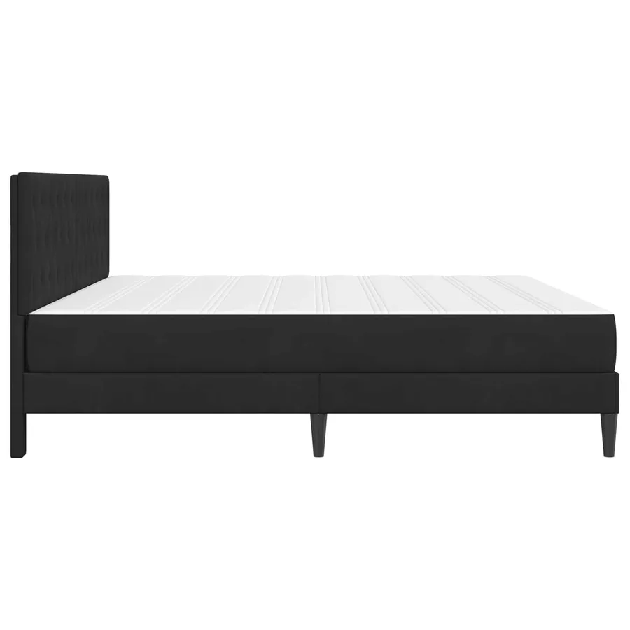 Cadre de lit avec matelas Noir 180 x 200 cm Velours - 7