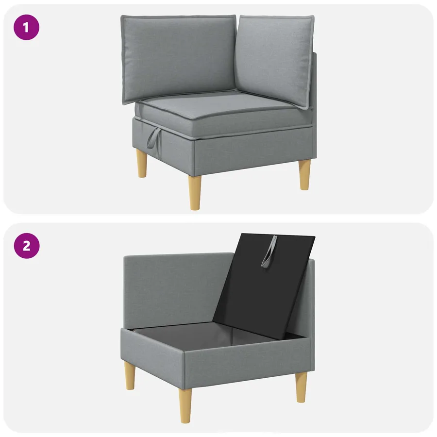 Sofa avec rangement Tissu - 9