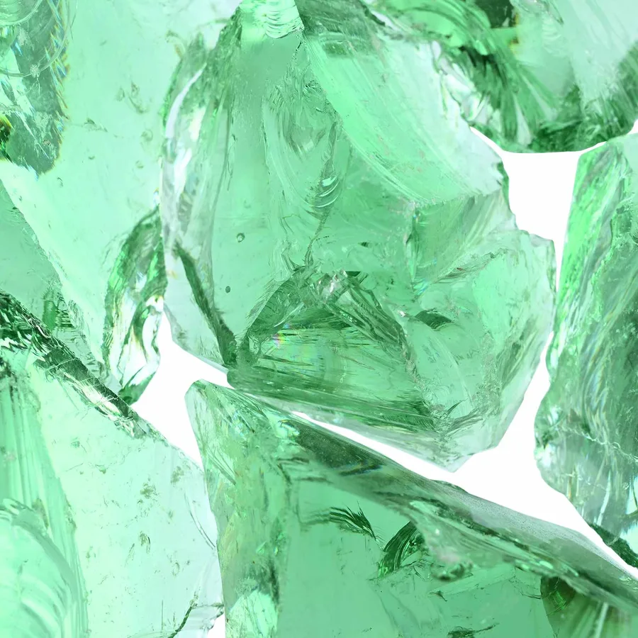 Pierres de Jardin Vert clair 12 cm Verre - 8