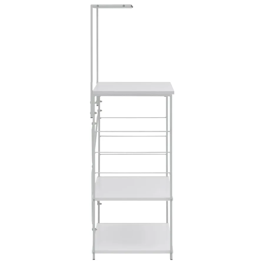 Armoire à micro-ondes Blanc 60x39,6x123 cm Bois d'ingénierie - 4