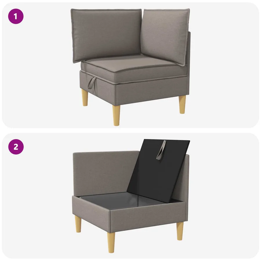 Sofa avec rangement Tissu - 9