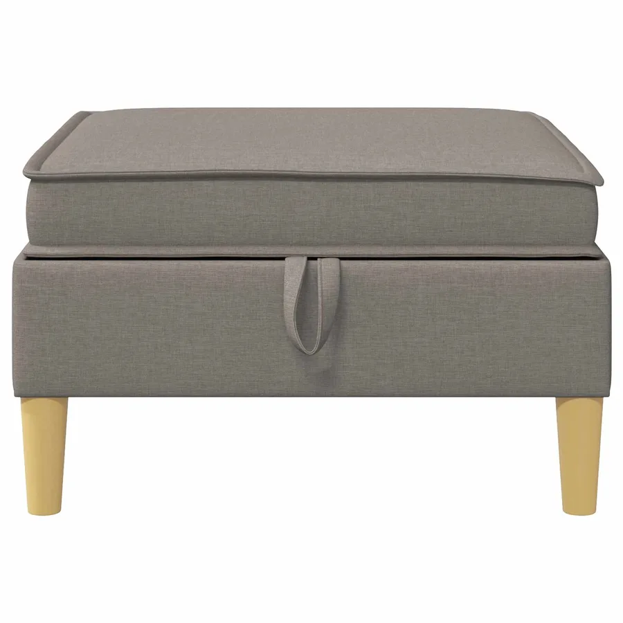 Pouf avec Rangement Taupe Tissu - 4