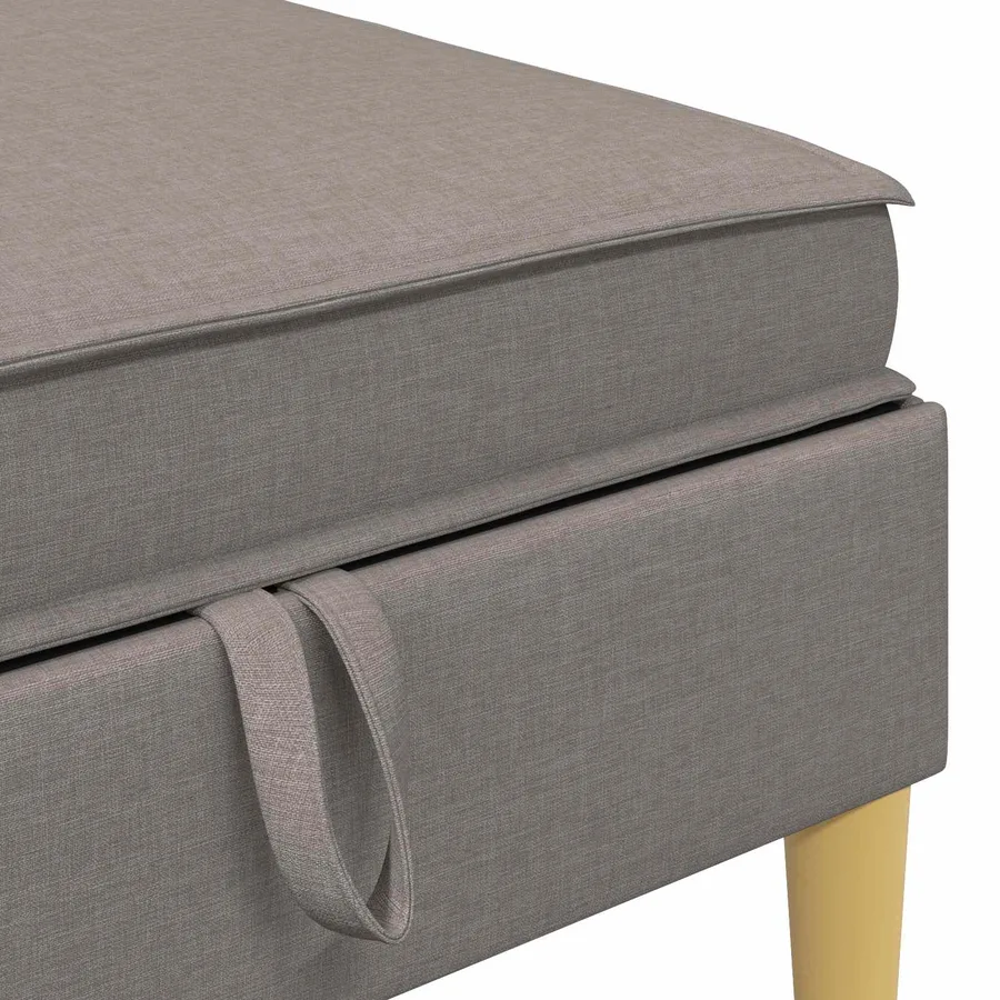 Pouf avec Rangement Taupe Tissu - 7