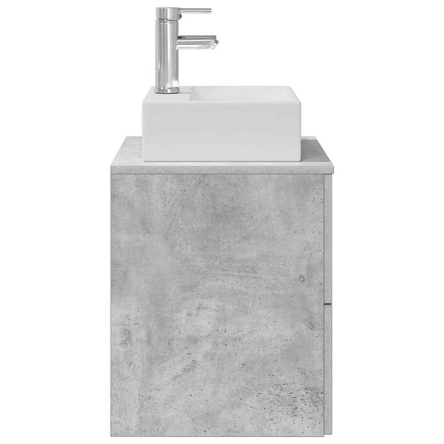 Vanité de lavabo mural Gris béton 49,5 x 41 x 62,5 cm - 4