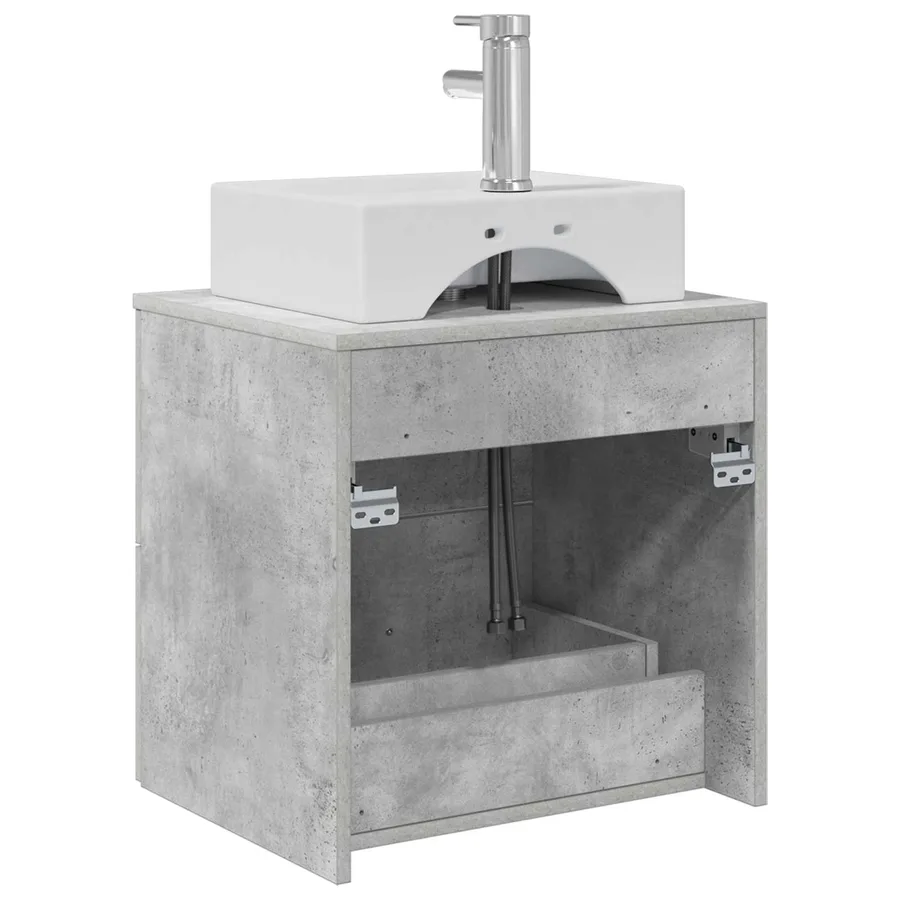 Vanité de lavabo mural Gris béton 49,5 x 41 x 62,5 cm - 5