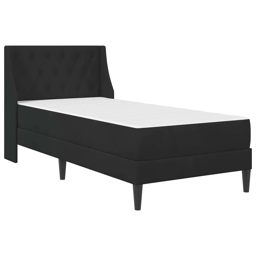 Cadre de lit avec matelas Noir 90 x 190 cm Velours - 3