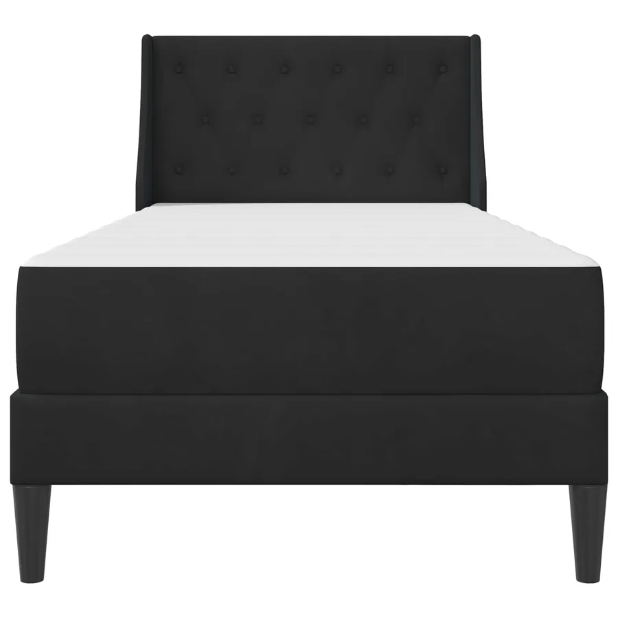 Cadre de lit avec matelas Noir 90 x 190 cm Velours - 6