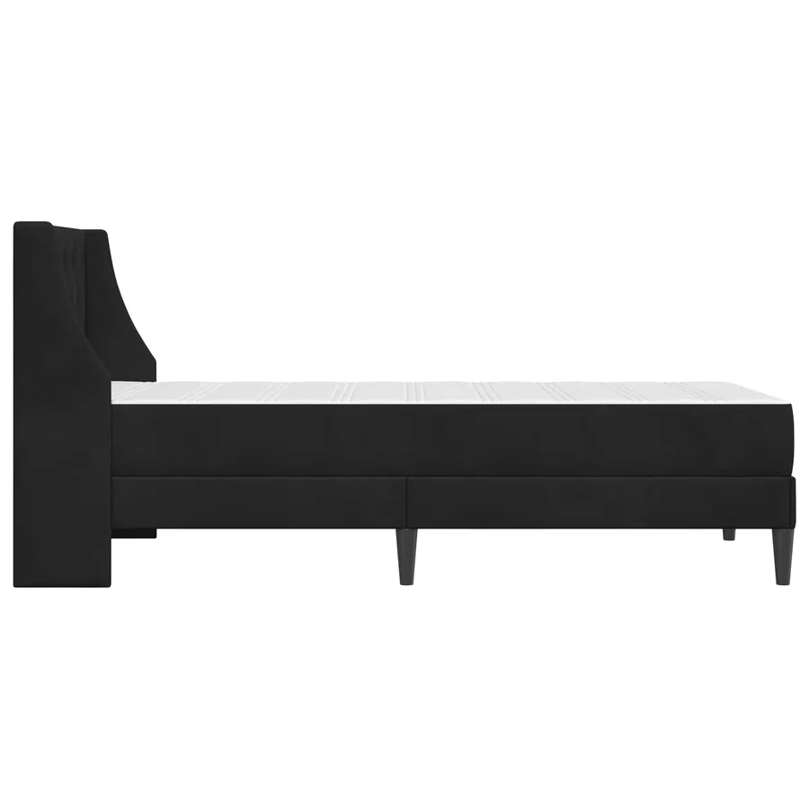 Cadre de lit avec matelas Noir 90 x 190 cm Velours - 7