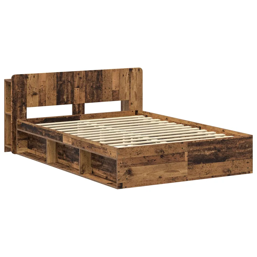 Cadre de lit avec rangement Bois ancien 140 x 200 cm - 3
