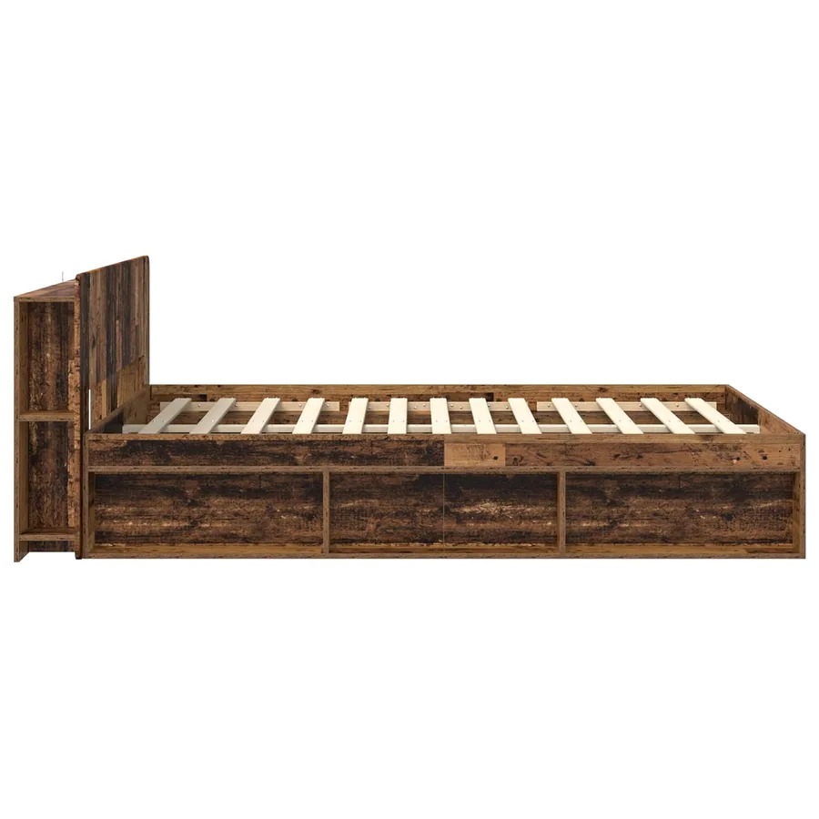 Cadre de lit avec rangement Bois ancien 140 x 200 cm - 4