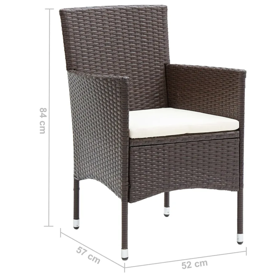 Ensemble à manger de jardin 3 pcs Marron - 15