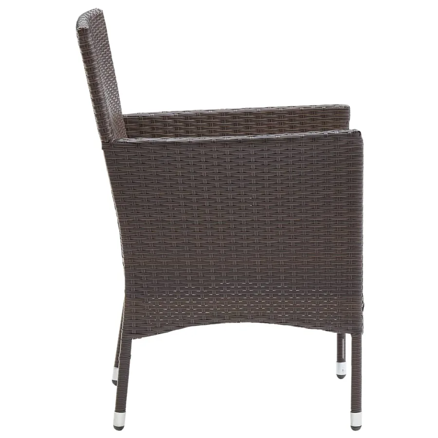 Ensemble à manger de jardin 3 pcs Marron - 7