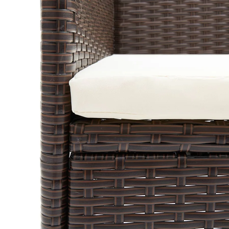 Ensemble à manger de jardin 3 pcs Marron - 9