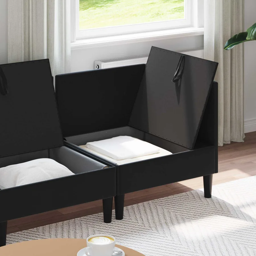 Ensemble de meubles pour le salon 3 pcs Noir Velours - 3