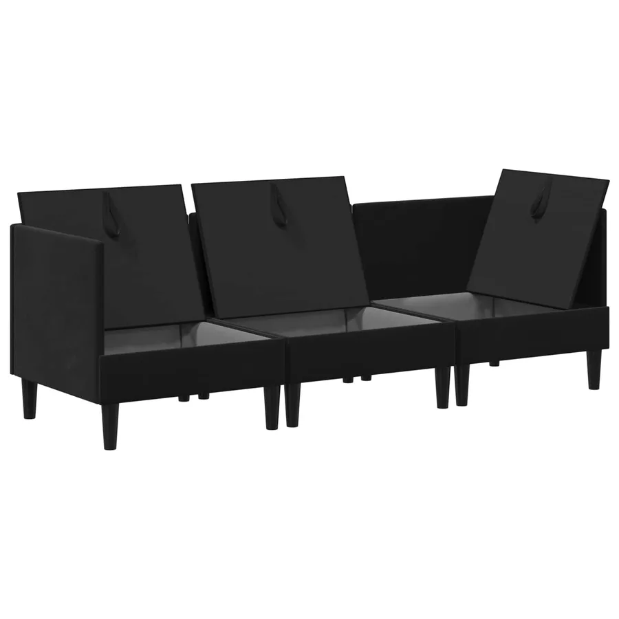 Ensemble de meubles pour le salon 3 pcs Noir Velours - 6