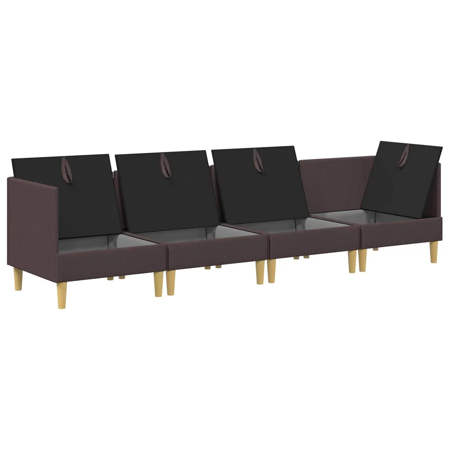 Canapé modulaire avec rangement 4 pcs Marron foncé Tissu - 4