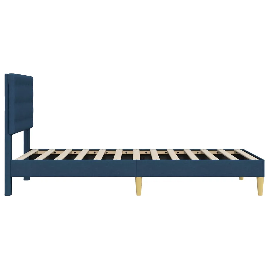 Cadre de lit avec tête de lit Bleu 80 x 200 cm Tissu - 5