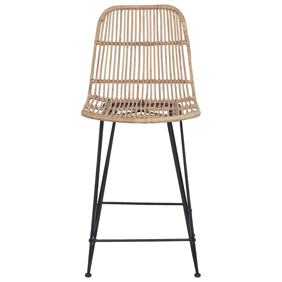 Tabouret de bar 2 pcs Naturel 44 x 54 x 96 cm Rattan et Acier - 5